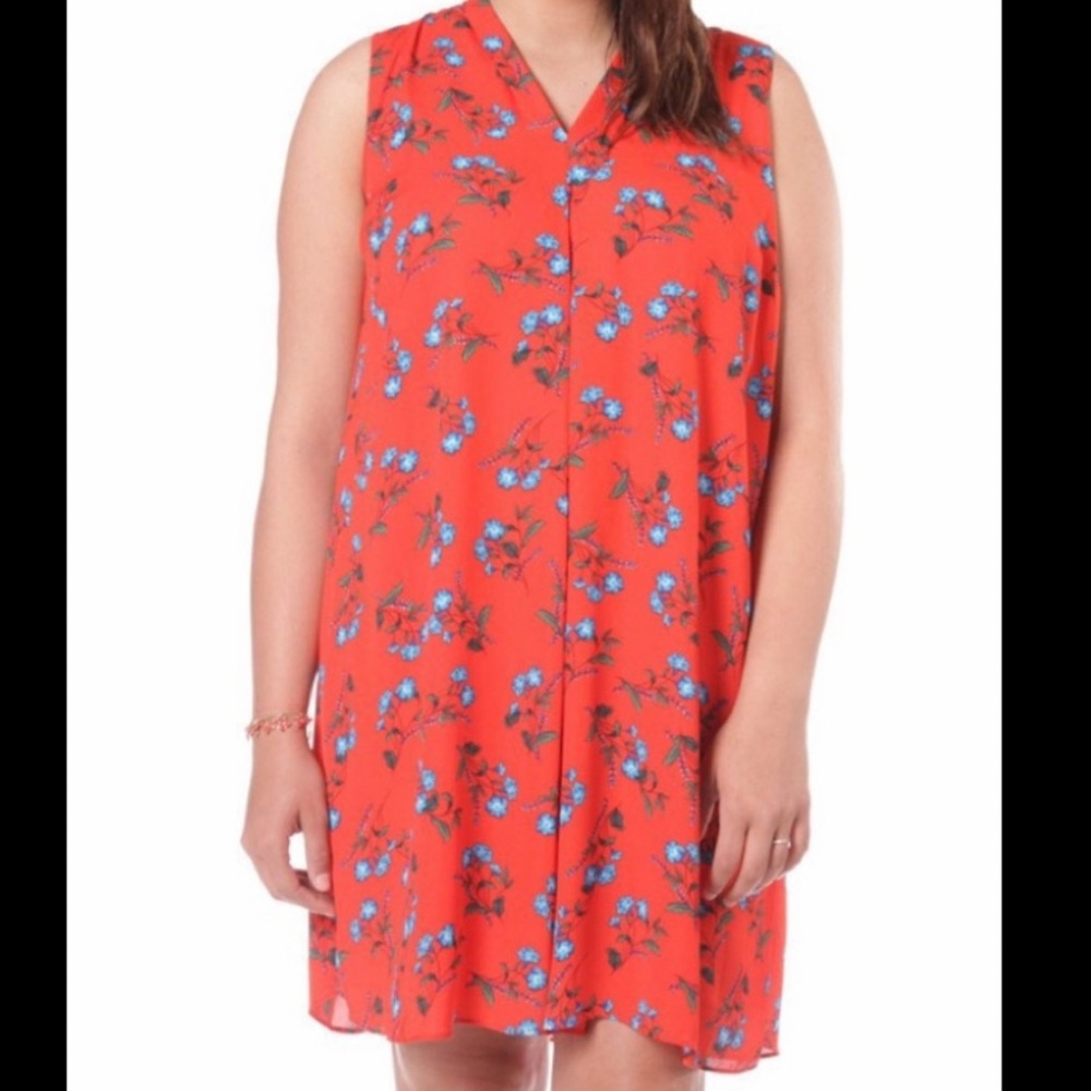 Vince Camuto tropical inverted pleat shift dress - Picture 2 of 12
